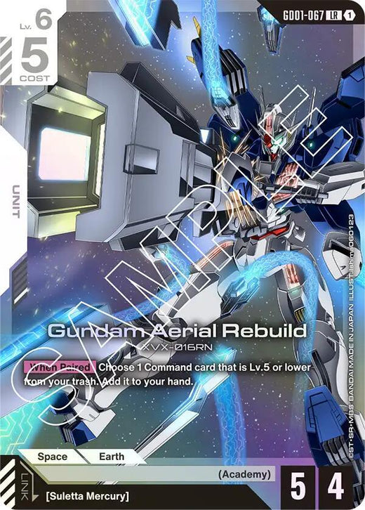 Gundam Aerial Rebuild GD01-067 Legend Rare Holofoil