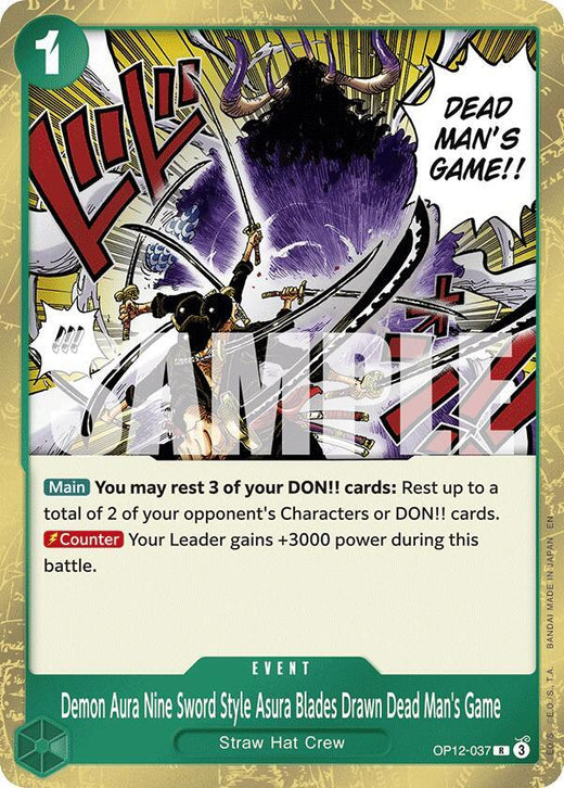 Demon Aura Nine Sword Style Asura Blades Drawn Dead Man's Game OP12-037 R Foil