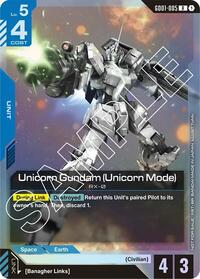 Unicorn Gundam (Unicorn Mode) (Launch Event) | Gundam Promotional Cards | Rare | Holofoil | #GD01-005