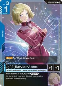 Sayla Mass (Store Tournament Participant Pack 01) | Gundam Promotional Cards | Rare | Holofoil | #GD01-087