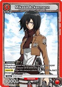 Mikasa Ackermann (105) | UE10ST: Attack on Titan Starter Deck | Super Rare | Normal | #UE10ST/AOT-1-105