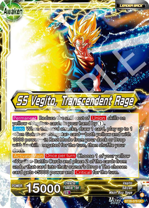 Vegito // SS Vegito, Transcendent Rage BT28-079 Uncommon