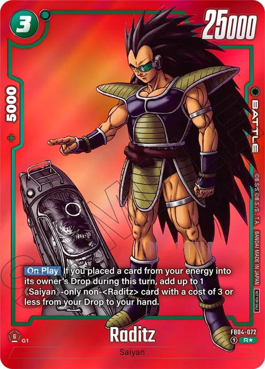 Raditz (Paquete limitado Versión MANGA 01) FB04-072 R Foil