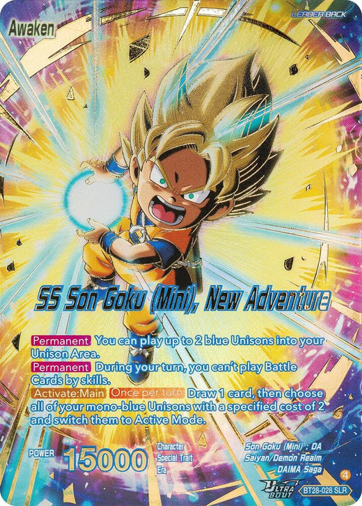 Son Goku (Mini) // SS Son Goku (Mini), New Adventure (SLR) BT28-028 Special Leader Rare Foil