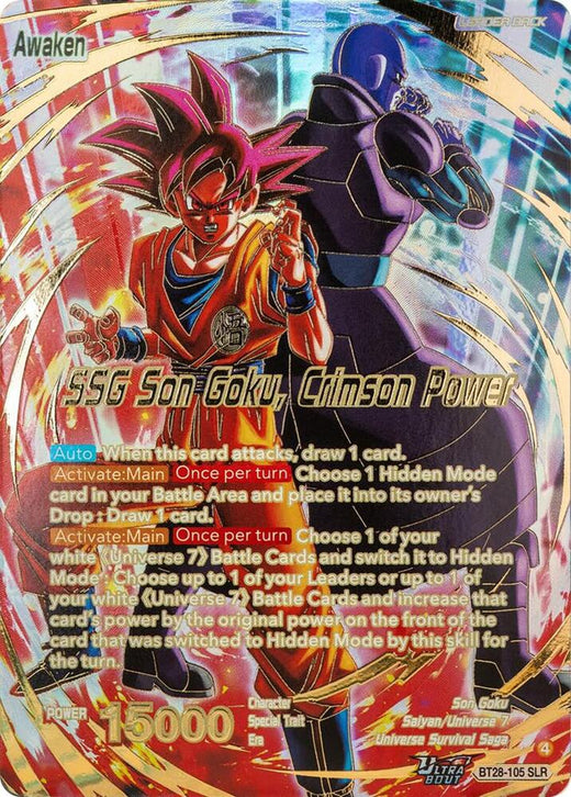 Son Goku // SSG Son Goku, Crimson Power (SLR) BT28-105 Special Leader Rare Foil