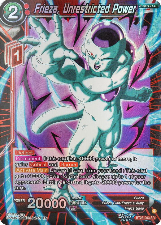 Frieza, Unrestricted Power BT28-003 Super Rare Foil