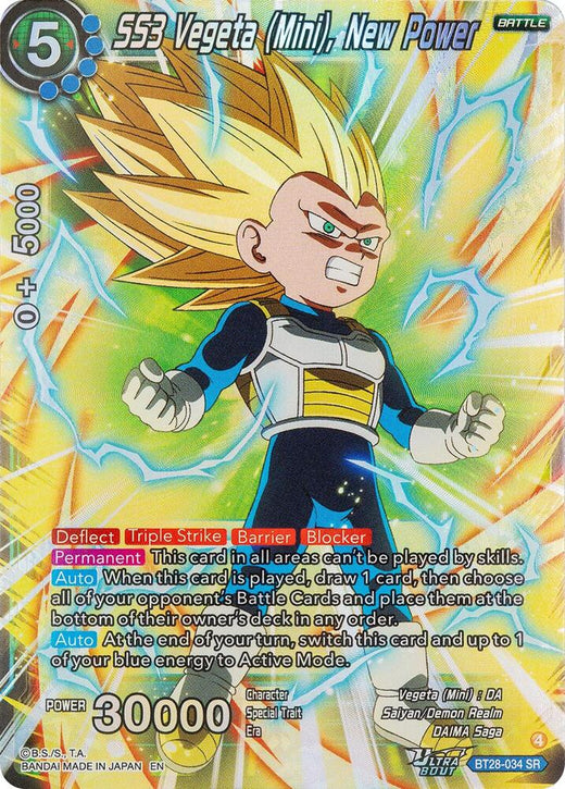 SS3 Vegeta (Mini), New Power BT28-034 Super Rare Foil