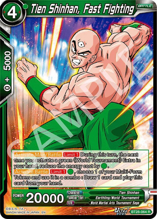 Tien Shinhan, Fast Fighting BT28-064 Rare