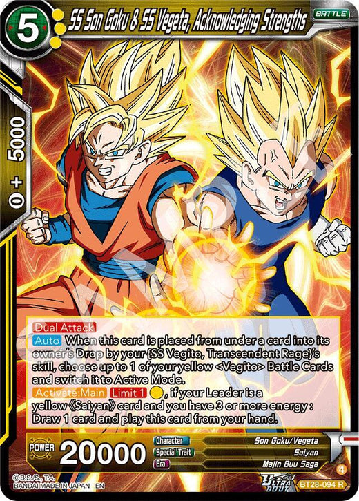 SS Son Goku & SS Vegeta, Acknowledging Strengths BT28-094 Rare