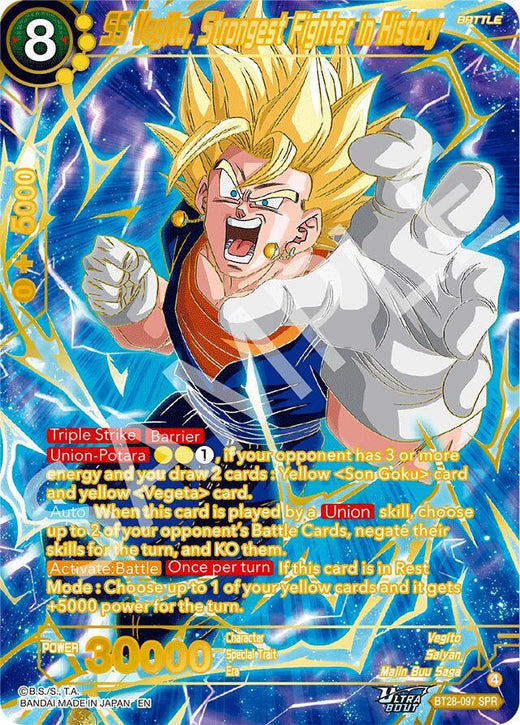 SS Vegito, Strongest Fighter in History (SPR) BT28-097 Special Rare Foil