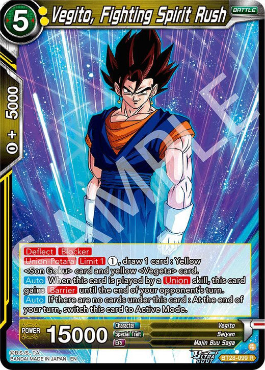 Vegito, Fighting Spirit Rush BT28-099 Rare
