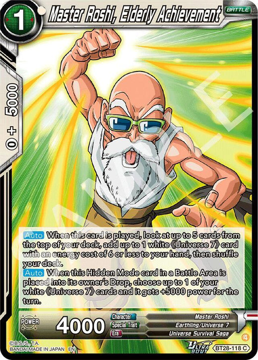 Master Roshi, Elderly Achievement BT28-118 Common