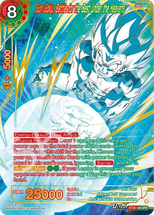Son Goku, Battle for the Best Under the Heavens (SPR) BT28-140 Special Rare Foil