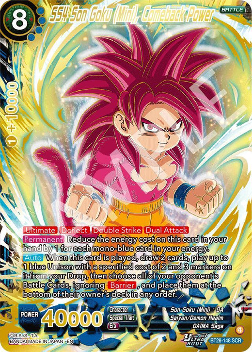 SS4 Son Goku (Mini), Comeback Power BT28-148 Secret Rare Foil