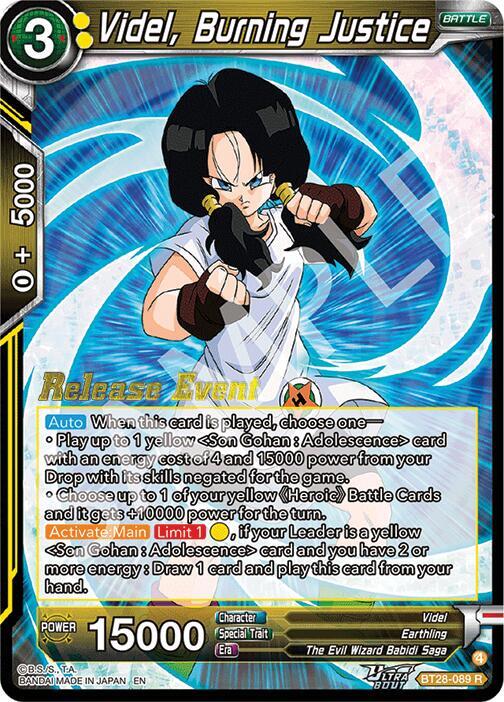 Videl, Burning Justice BT28-089 Rare Foil