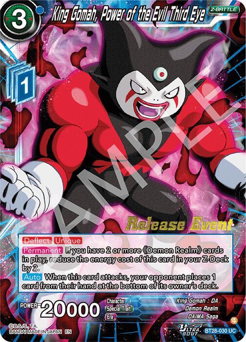 King Gomah, Power of the Evil Third Eye BT28-030 Uncommon Foil