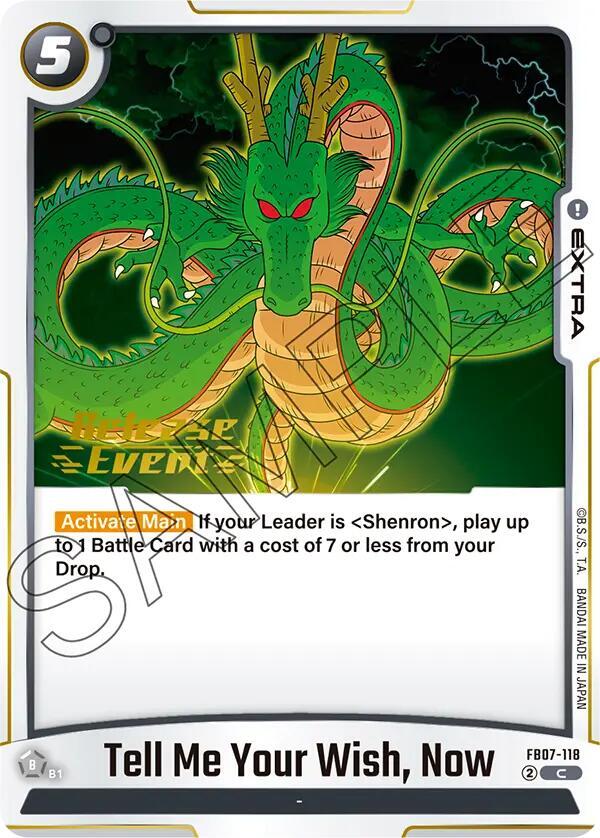 DBS Fusion World: Wish For Shenron Release Event Cards Singles