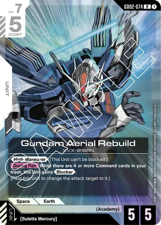 Gundam Aerial Rebuild GD02-074 Rare Holofoil