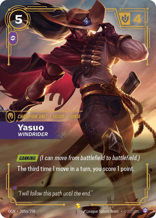 Yasuo - Corredor del Viento (Arte Alternativo) 205a/298 Lámina de Exhibición