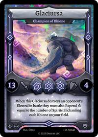 Glaciursa - Champion of Khione | Divine Champions: Lifestream Starter Decks | R | Holo | #LST-SD040