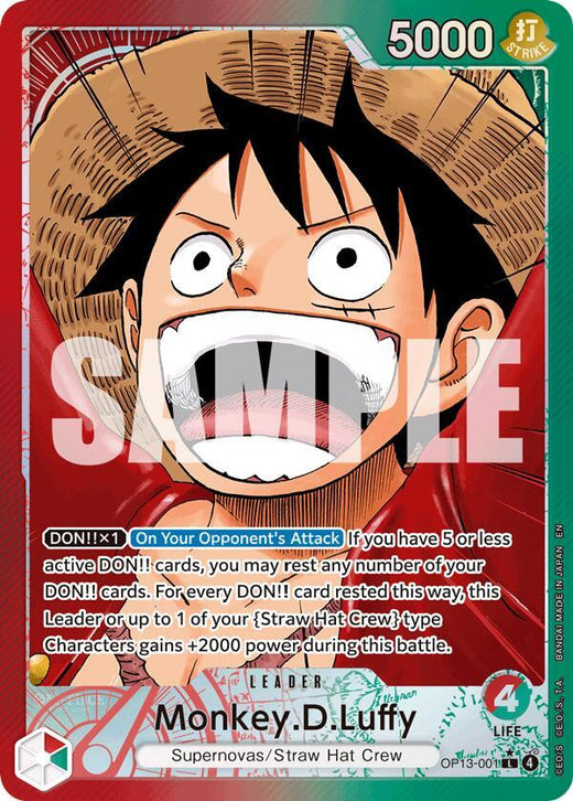 Monkey.D.Luffy (001) (Alternate Art) OP13-001 L Foil