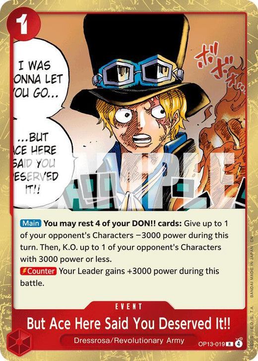 But Ace Here Said You Deserved It!! OP13-019 R Foil