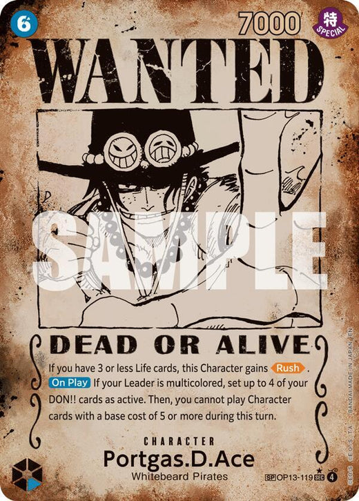 Portgas.D.Ace (119) (Wanted Poster) OP13-119 SEC Foil