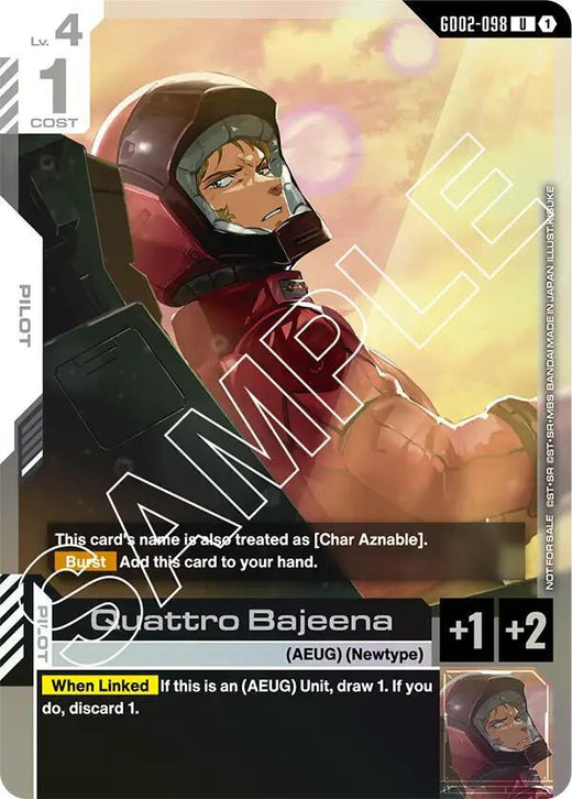 Quattro Bajeena (Store Tournament Participant Pack 02) GD02-098 Uncommon Holofoil