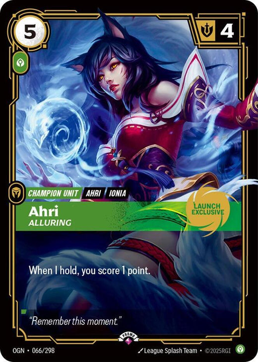Ahri - Seductora (Exclusiva de Lanzamiento) 066/298 Lámina Promocional