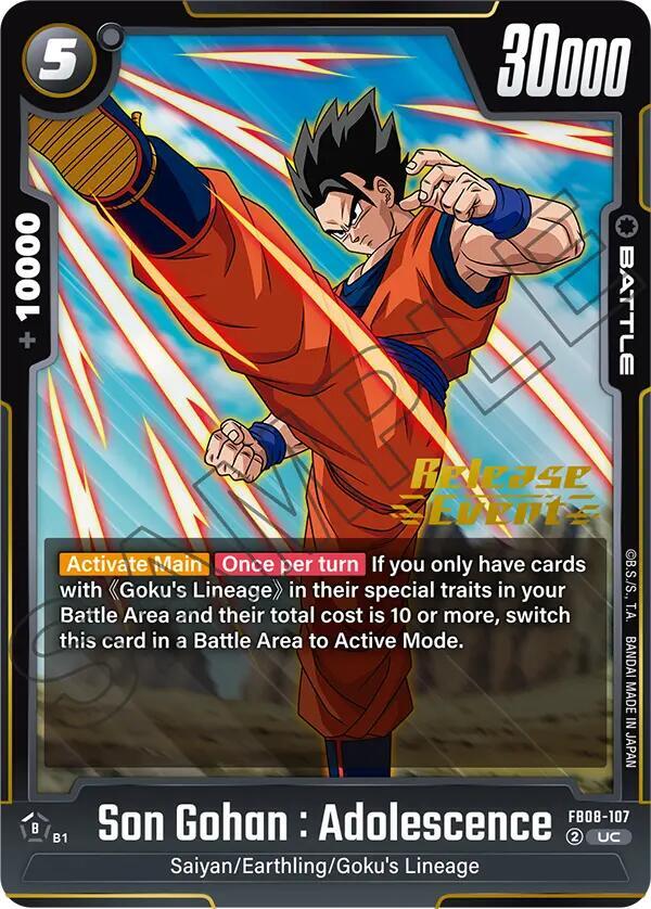 DBS Fusion World: Saiyan's Pride Release Event Cards Singles