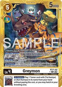 Greymon - BT17-102 (Gold Border) | Advanced Booster Digimon Generation | Secret Rare | Foil | #BT17-102 SEC
