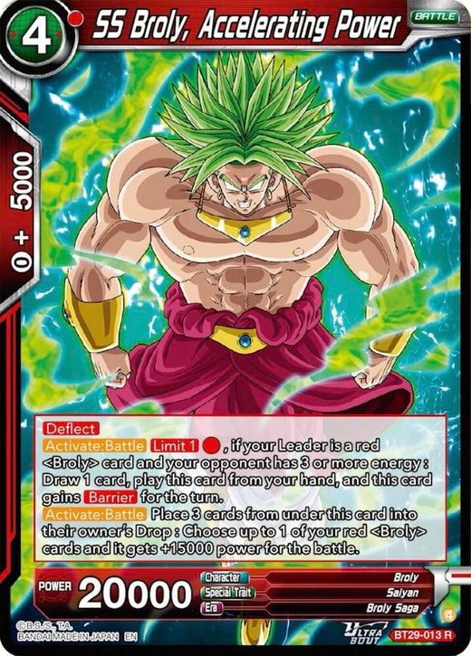 SS Broly, Accelerating Power BT29-013 Rare
