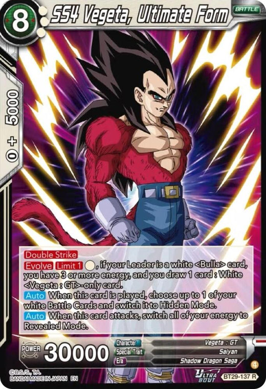 SS4 Vegeta, Ultimate Form BT29-137 Rare