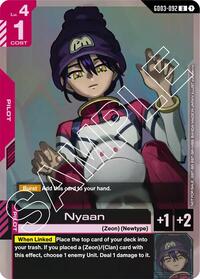 Nyaan (Store Tournament Participant Pack 03) | Gundam Promotional Cards | Uncommon | Holofoil | #GD03-092