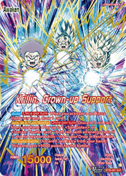 Krillin // Krillin, Grown-up Support (SLR) BT29-001 Special Leader Rare Foil