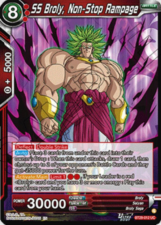 SS Broly, Non-Stop Rampage BT29-012 Uncommon
