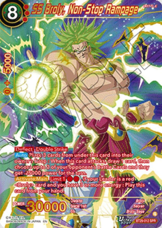 SS Broly, Non-Stop Rampage (SPR) BT29-012 Special Rare Foil