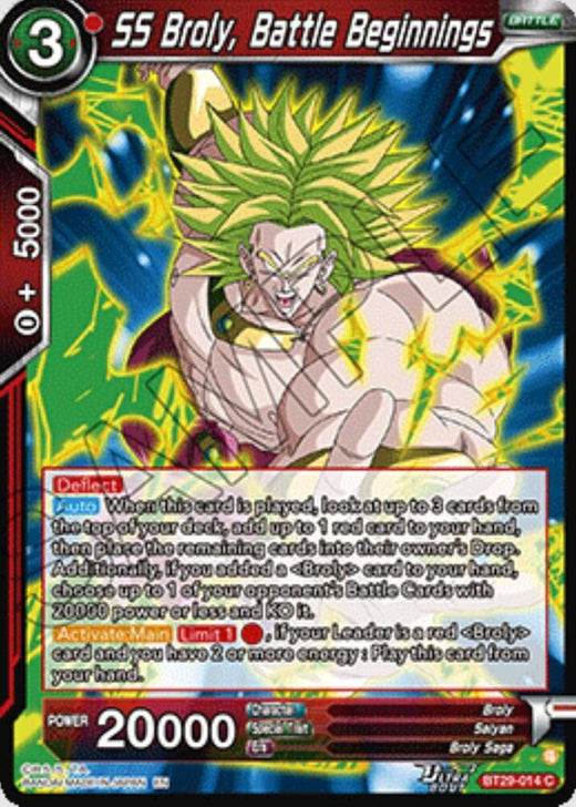 SS Broly, Battle Beginnings BT29-014 Common