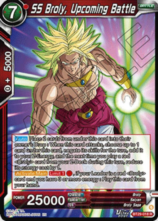 SS Broly, Upcoming Battle BT29-018 Rare