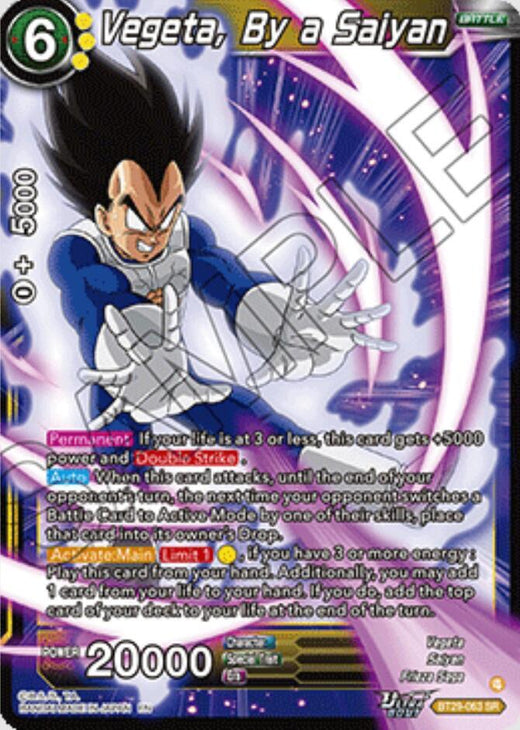 Vegeta, By a Saiyan BT29-063 Super Rare Foil