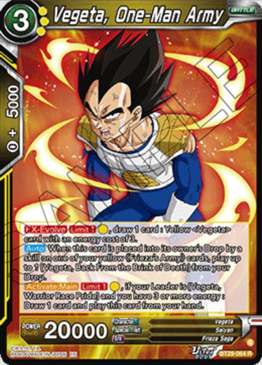 Vegeta, One-Man Army BT29-064 Rare