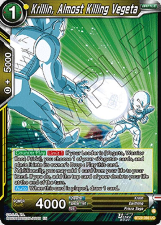 Krillin, Almost Killing Vegeta BT29-066 Uncommon