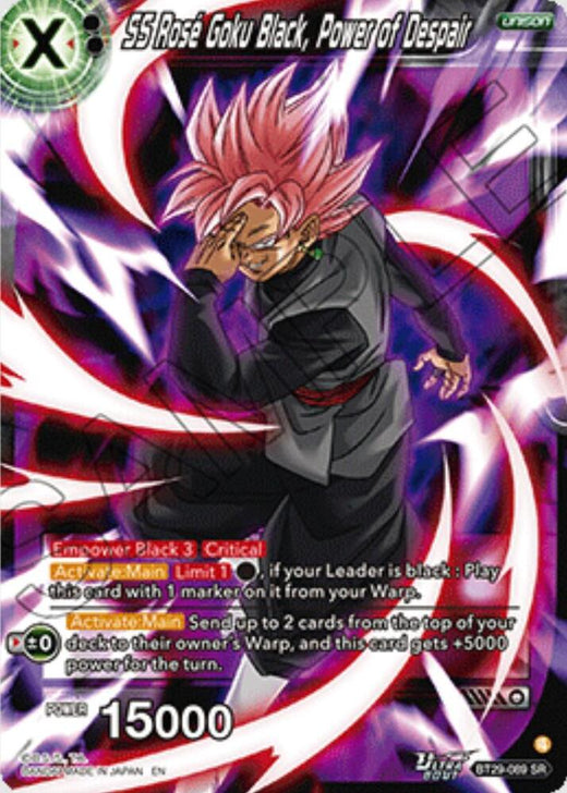 SS Rose Goku Black, Power of Despair BT29-089 Super Rare Foil