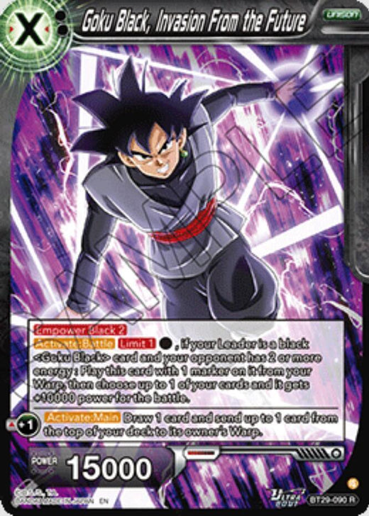 Goku Black, Invasion From the Future BT29-090 Rare Foil