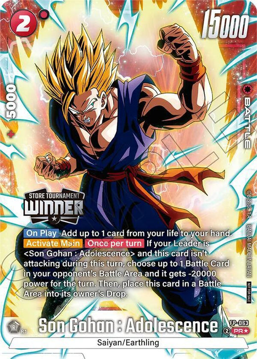 Son Gohan : Adolescencia (Tournament Pack -Ganador- 09) FP-063 Promo Foil