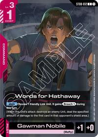 Words for Hathaway | Starter Deck 08: Flash of Radiance | Common | Normal | #ST08-012