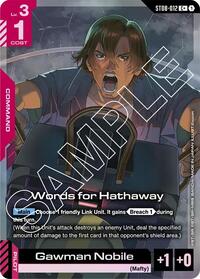 Words for Hathaway (C+) | Starter Deck 08: Flash of Radiance | C+ | Holofoil | #ST08-012