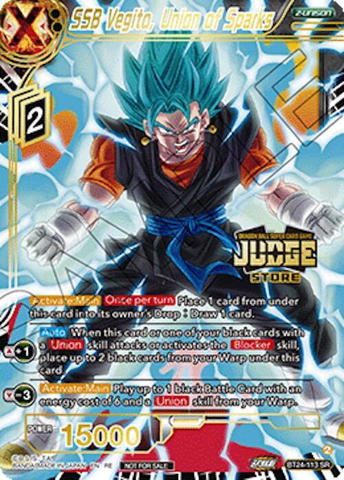 SSB Vegito, Union of Sparks (Judge Pack Vol.18) (Store) BT24-113 Super Rare Foil