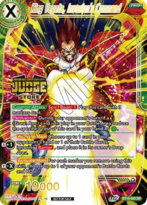 King Vegeta, Invasion's Command (Judge Pack Vol.18) (Store) BT15-063 Super Rare Foil