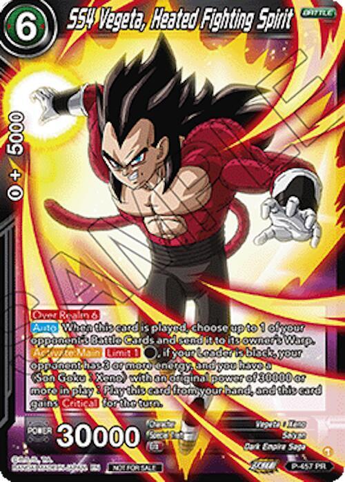SS4 Vegeta, Heated Fighting Spirit (Ultra-Bout Series Tournament Pack Vol.1) P-457 Promo